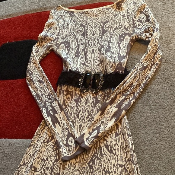 BCBG MAX AZRIA PETRA RELIEF knitted JACQUARD LACE A-LINE size S - Picture 3 of 5